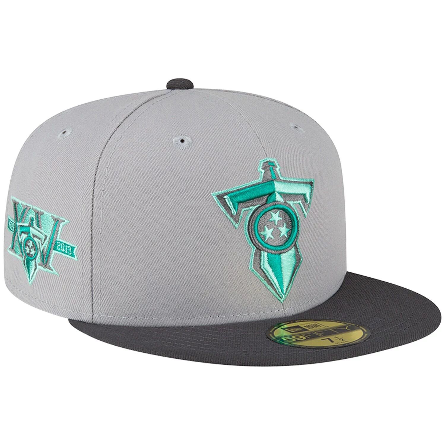 

Мужская облегающая шляпа New Era Grey/Graphite Tennessee Titans Aqua Pop 59FIFTY
