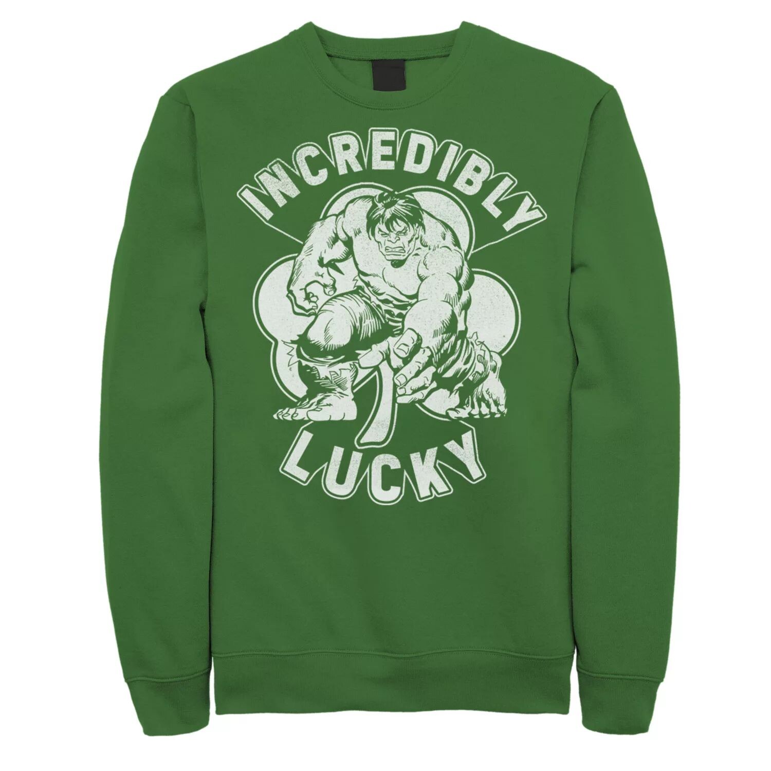 

Мужской флисовый пуловер с рисунком St. Patty's Hulk Incredible Lucky Stamp Marvel