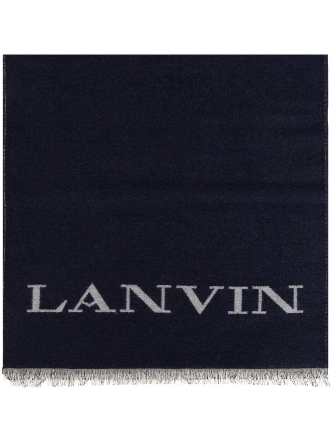 

Lanvin шарф с бахромой и логотипом, синий
