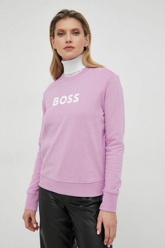 

Хлопковая толстовка Boss, розовый