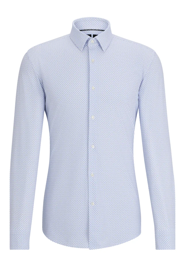 

Деловая рубашка p-hank-s-kent-c1-222 slim fit Boss, синий