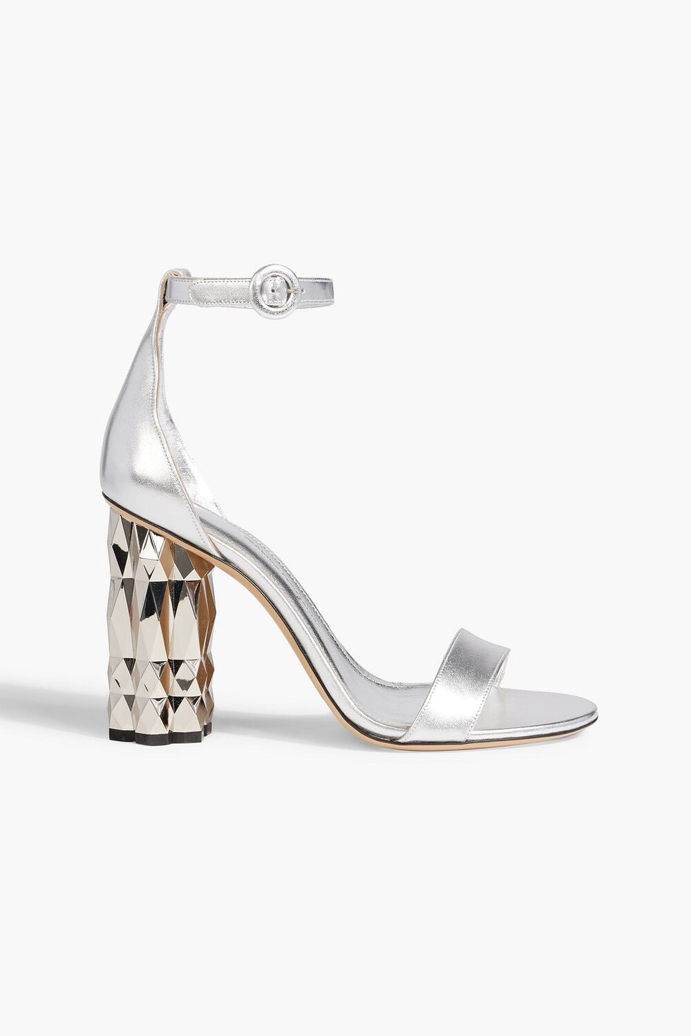 

Сандалии Azalea из кожи с эффектом металлик FERRAGAMO, серебряный