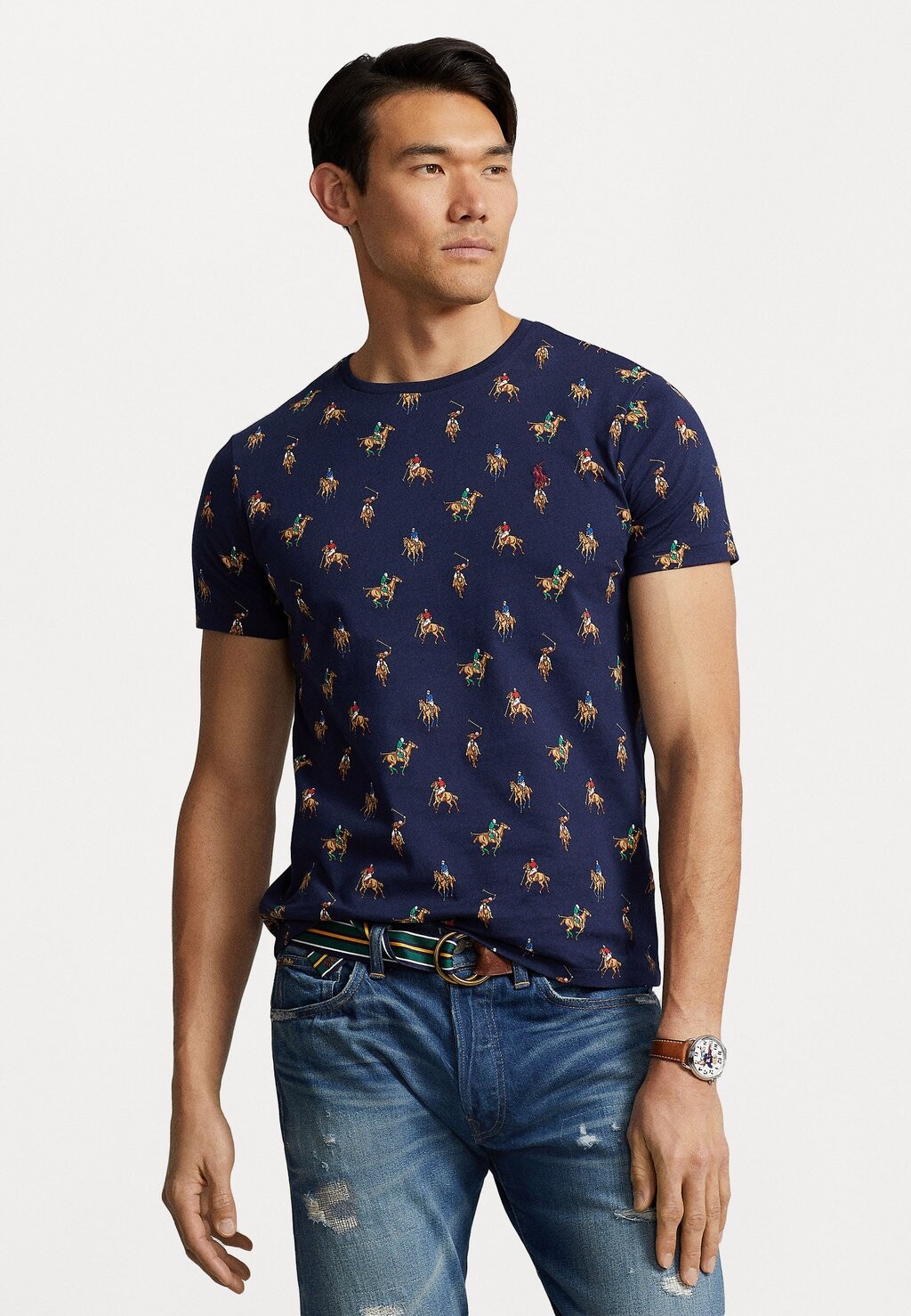 

Футболка с принтом КОРОТКИЙ РУКАВ Polo Ralph Lauren, Game Day Newport Navy