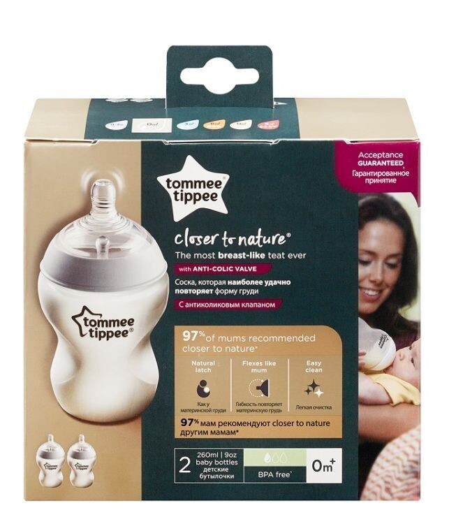 

Бутылочки Tommee Tippee Closer to Nature 260 мл, 1 шт
