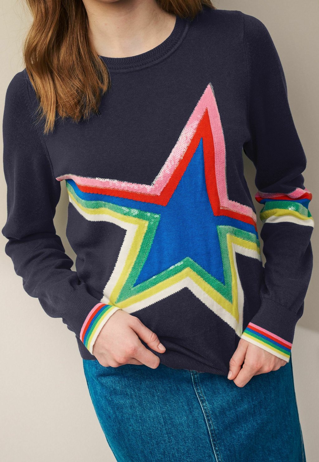 Джемпер SEQUIN STAR PETITE Next, черный свитер sequin jumper next золото