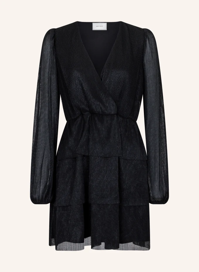 Плиссированное платье nene из блестящей пряжи Neo Noir, черный