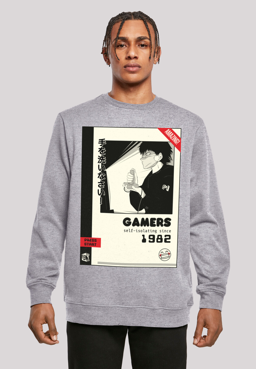 

Пуловер F4NT4STIC Sweatshirt Retro Gaming self isolating since 1982, цвет grau meliert