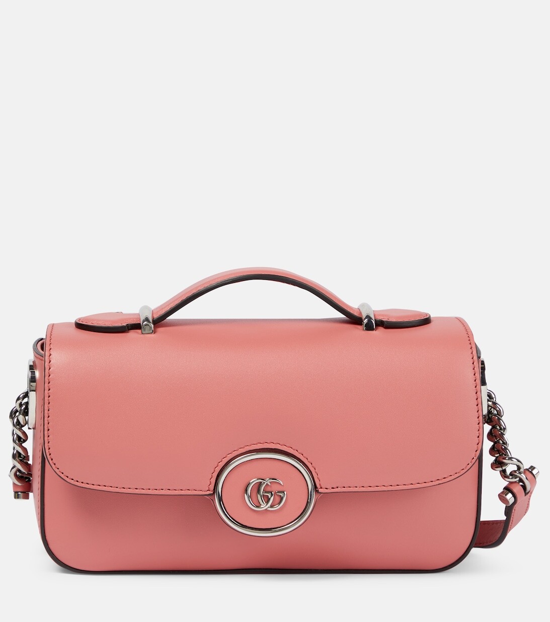 

Миниатюрная кожаная сумка на плечо Petite GG Gucci, розовый
