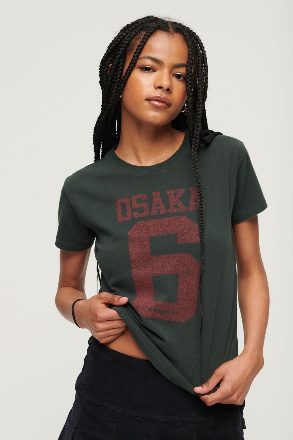 

Узкий крой osaka с короткими рукавами и графикой Superdry, зеленый