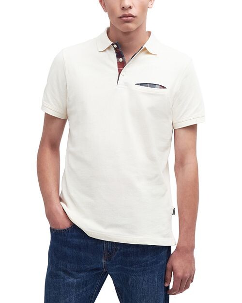 

Барвик Хлопок Пике&;eacute; Карманная рубашка-поло Barbour, цвет White