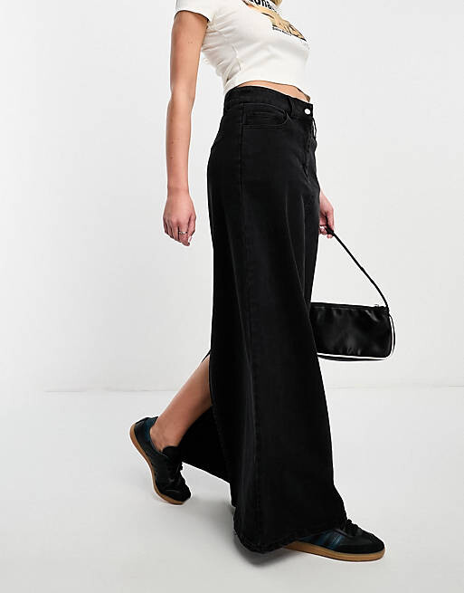 

Черная длинная джинсовая юбка макси Vero Moda