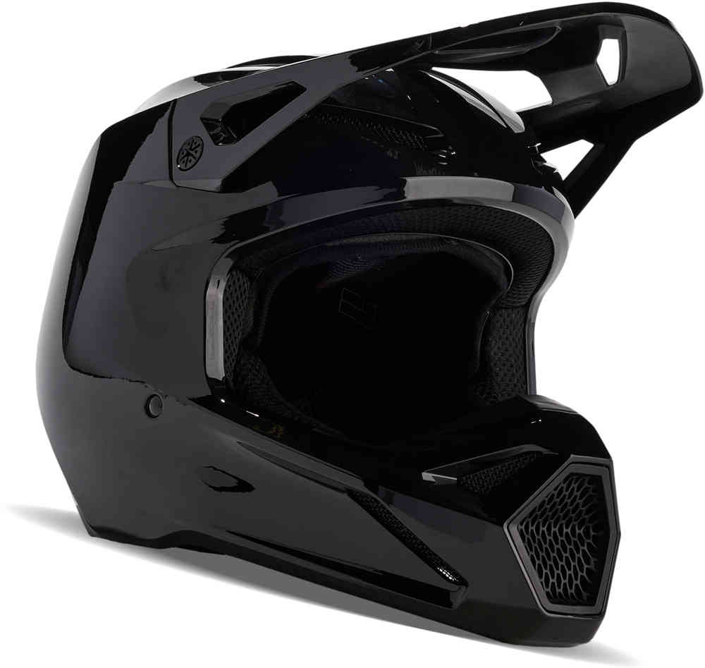 Твердый шлем для мотокросса V1 FOX, черный