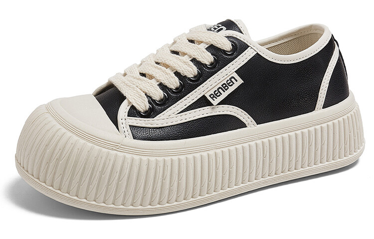 

Кроссовки RENBEN Skateboarding Shoes Women's Low-top Beige/black, бежевый/черный