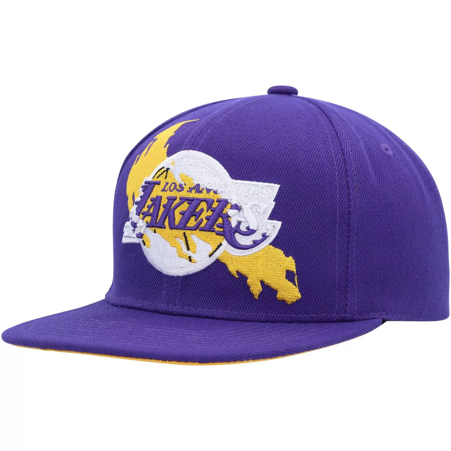 Мужская фиолетовая кепка Mitchell & Ness Los Angeles Lakers Paint By Numbers Snapback