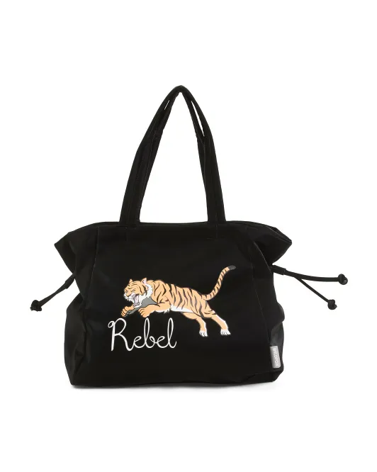 

Сумка-тоут Rebel цвета металлик с покрытием Wildfox, черный