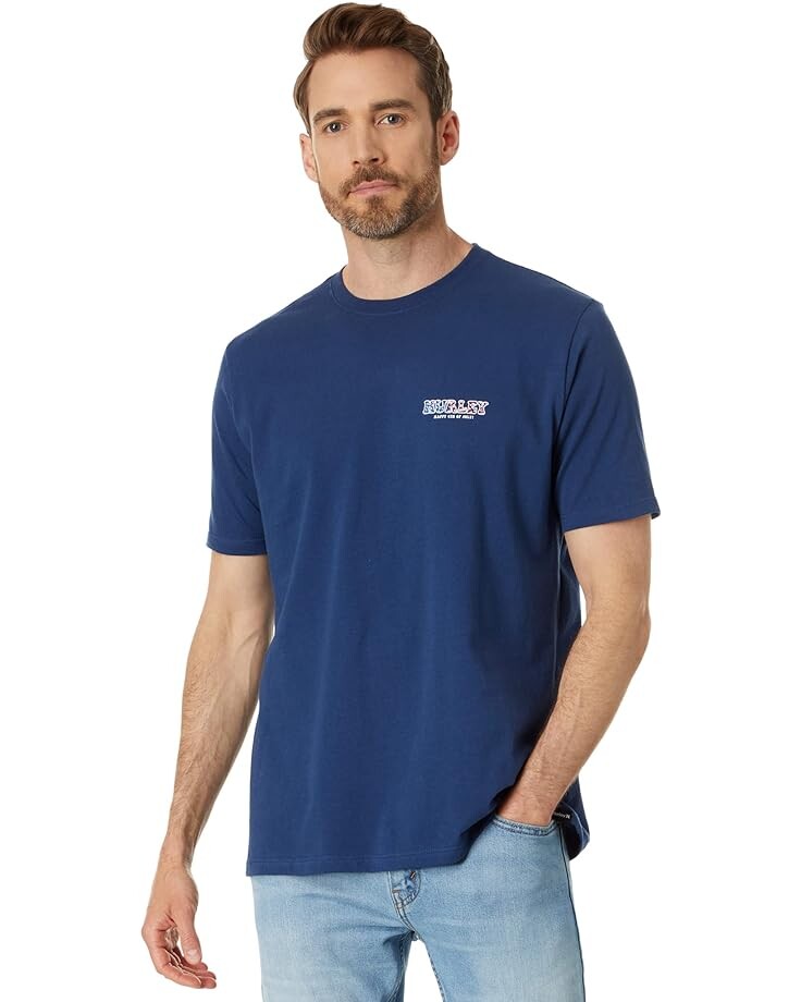 

Футболка Hurley Shred White & Blue Short Sleeve Tee, цвет Abyss