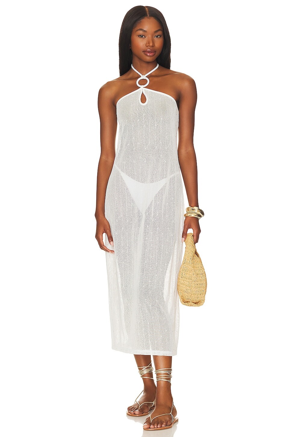 

Платье миди Solid & Striped The Samar, цвет White Sequined Cotton Mesh