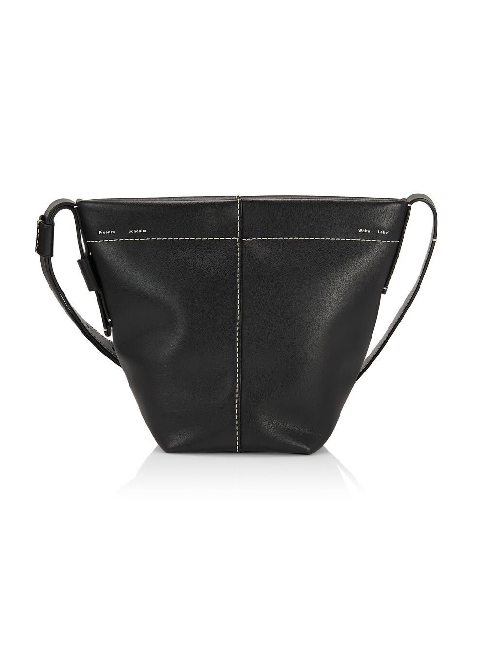 

Кожаная сумка-мешок Mini Barrow Proenza Schouler White Label, черный