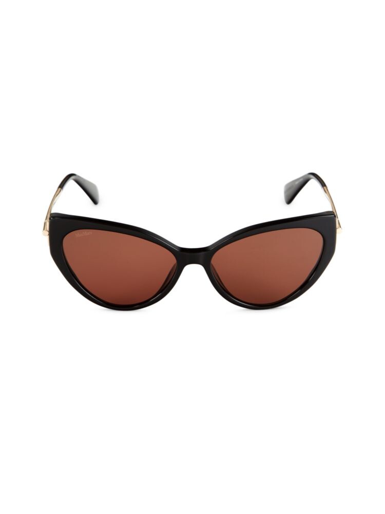 

Солнцезащитные очки «кошачий глаз» 57MM Max Mara, цвет Black Brown