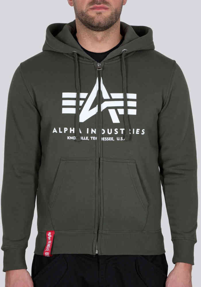 

Базовая толстовка на молнии Alpha Industries, военный зеленый