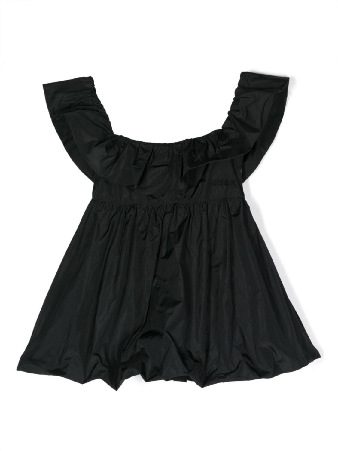 

MSGM Kids платье с вышитым логотипом, черный