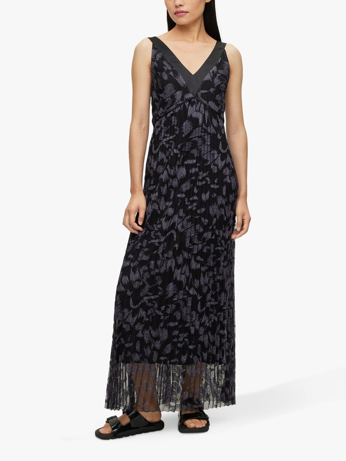 

Платье макси HUGO BOSS Dessona, черный/мульти