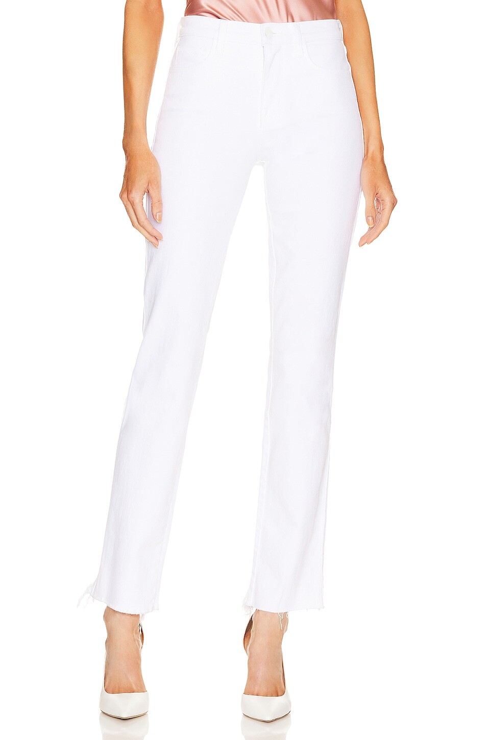 

Джинсы L'AGENCE Draya High Rise Slim Straight Walk Off, цвет Blanc