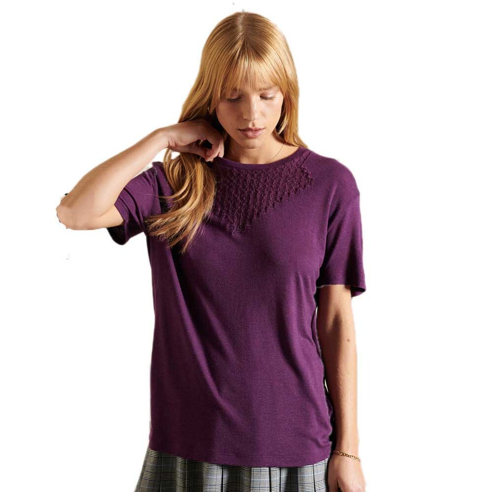 

Блуза Superdry Chevron Lace Jersey, фиолетовый
