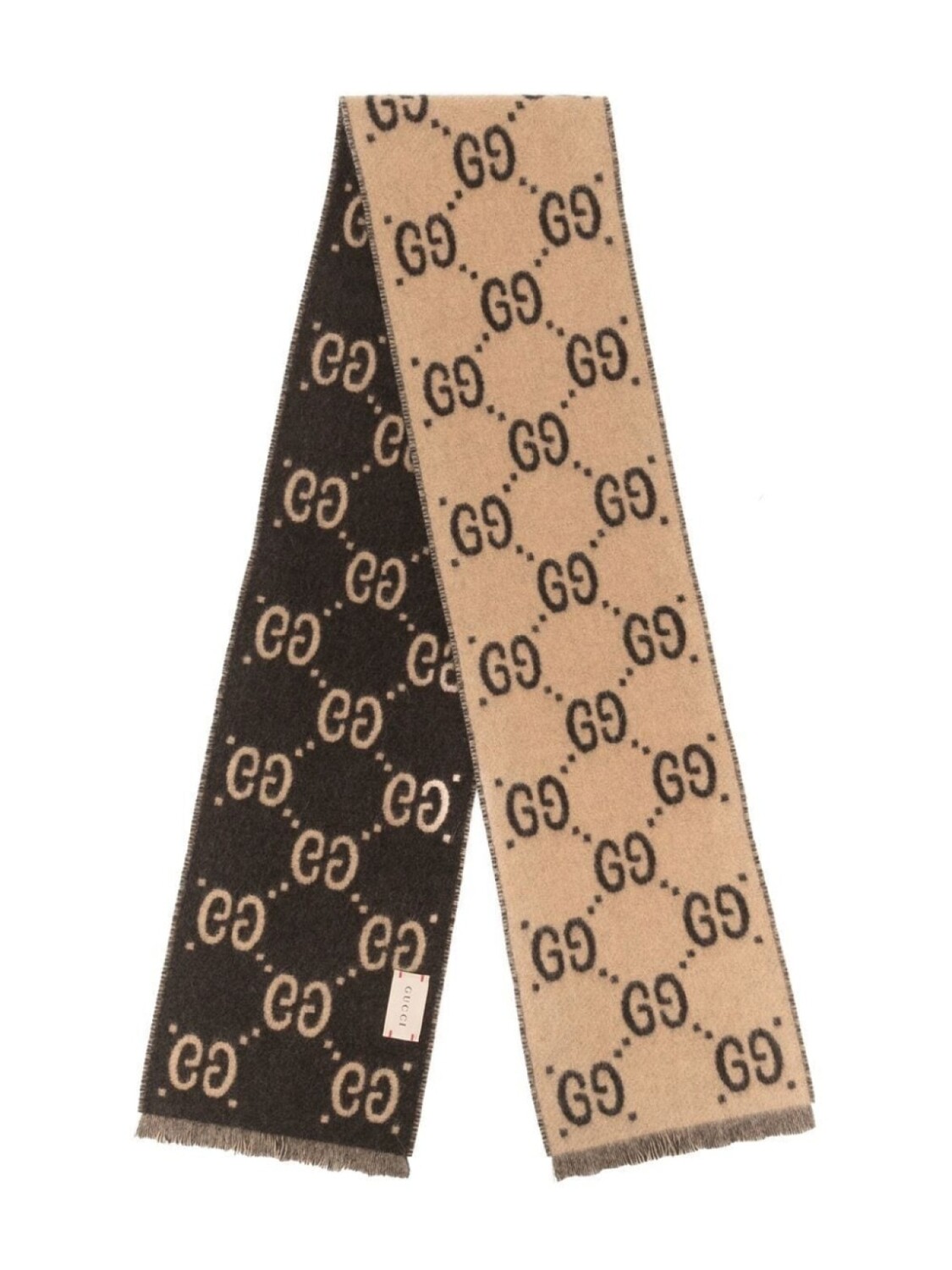 

Gucci Kids шерстяной шарф с логотипом GG, коричневый