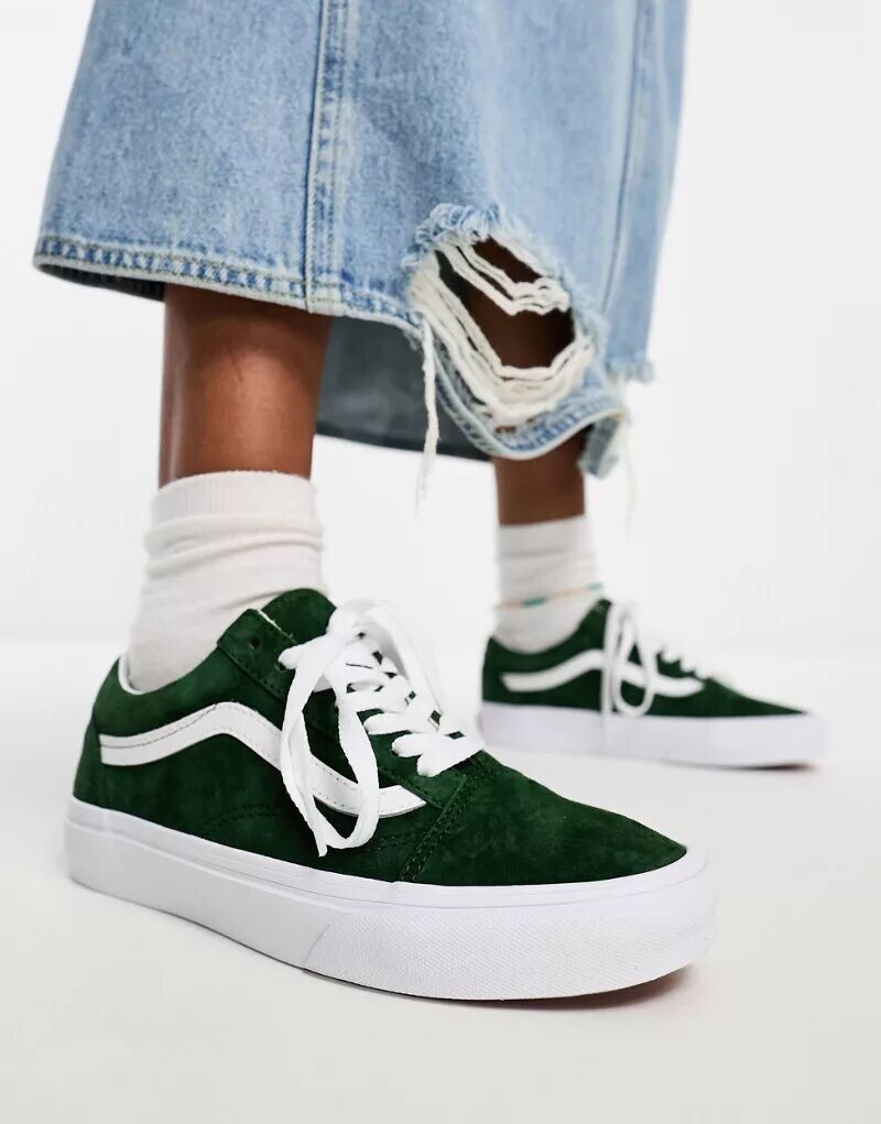 

Зеленые замшевые кроссовки Vans Old Skool