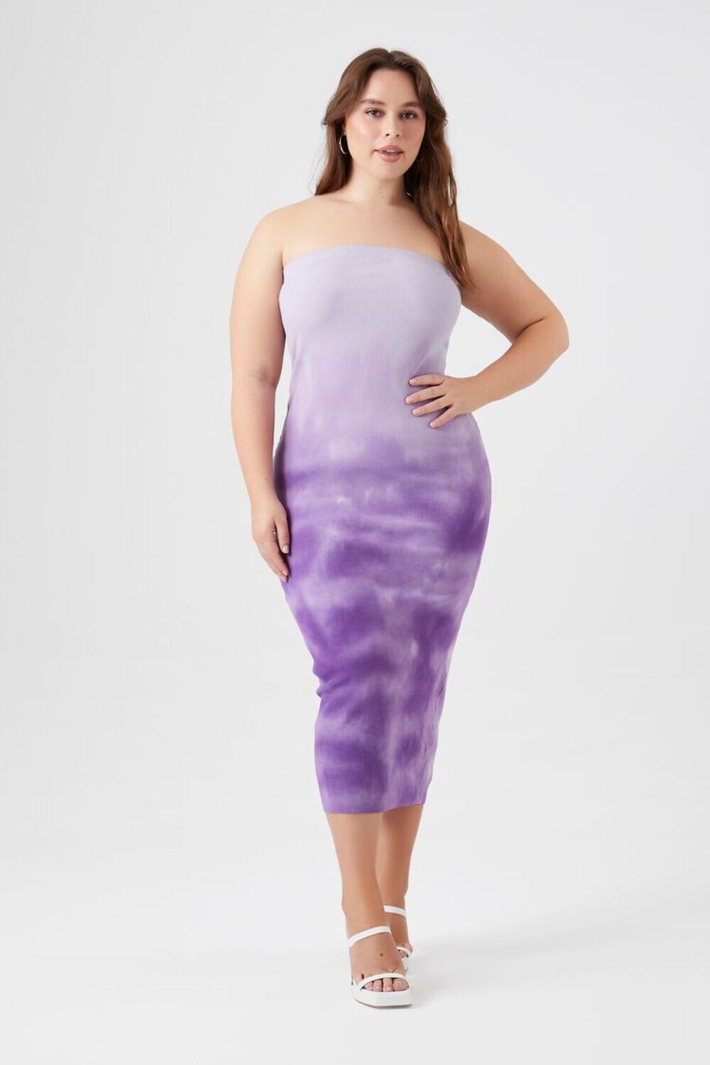 

Облегающее платье больших размеров с эффектом Dip-Dye Tube Forever 21