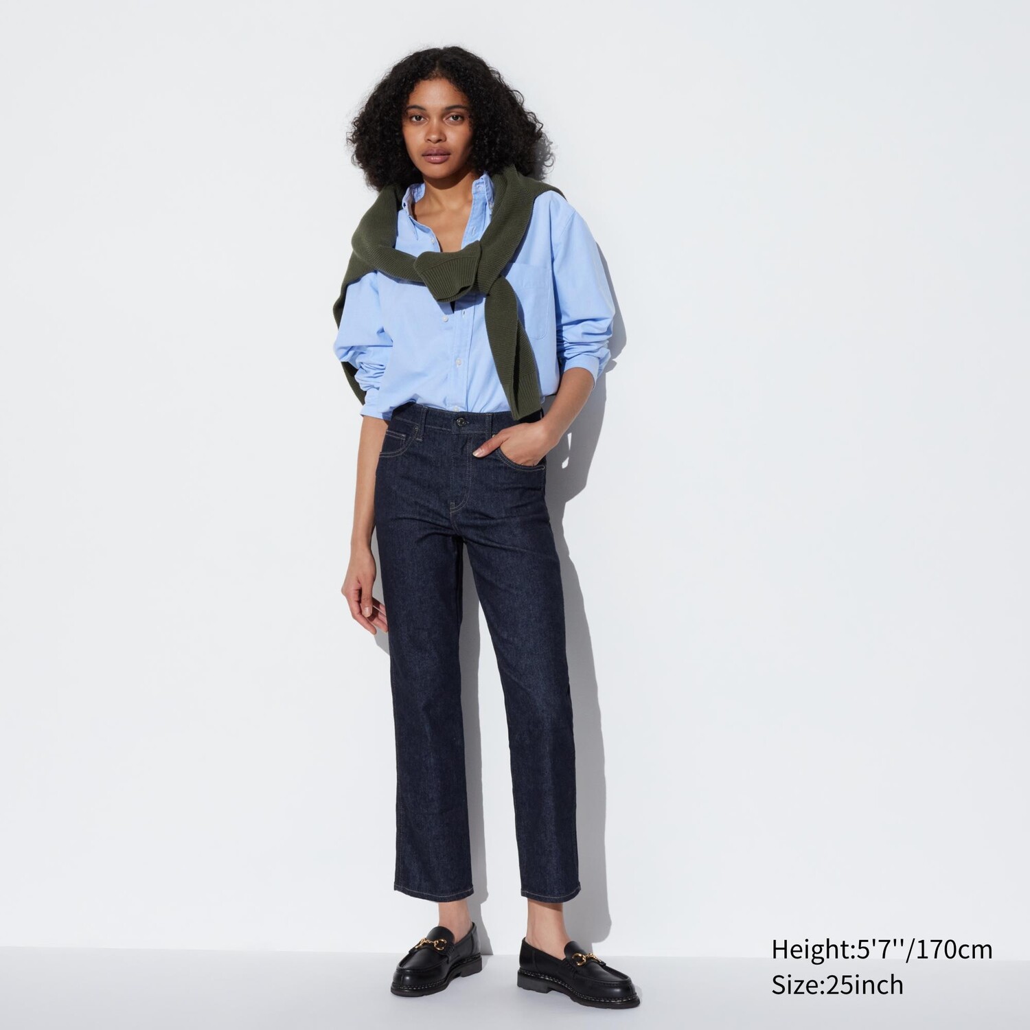 

Джинсы Uniqlo женские узкого кроя, темно-синий