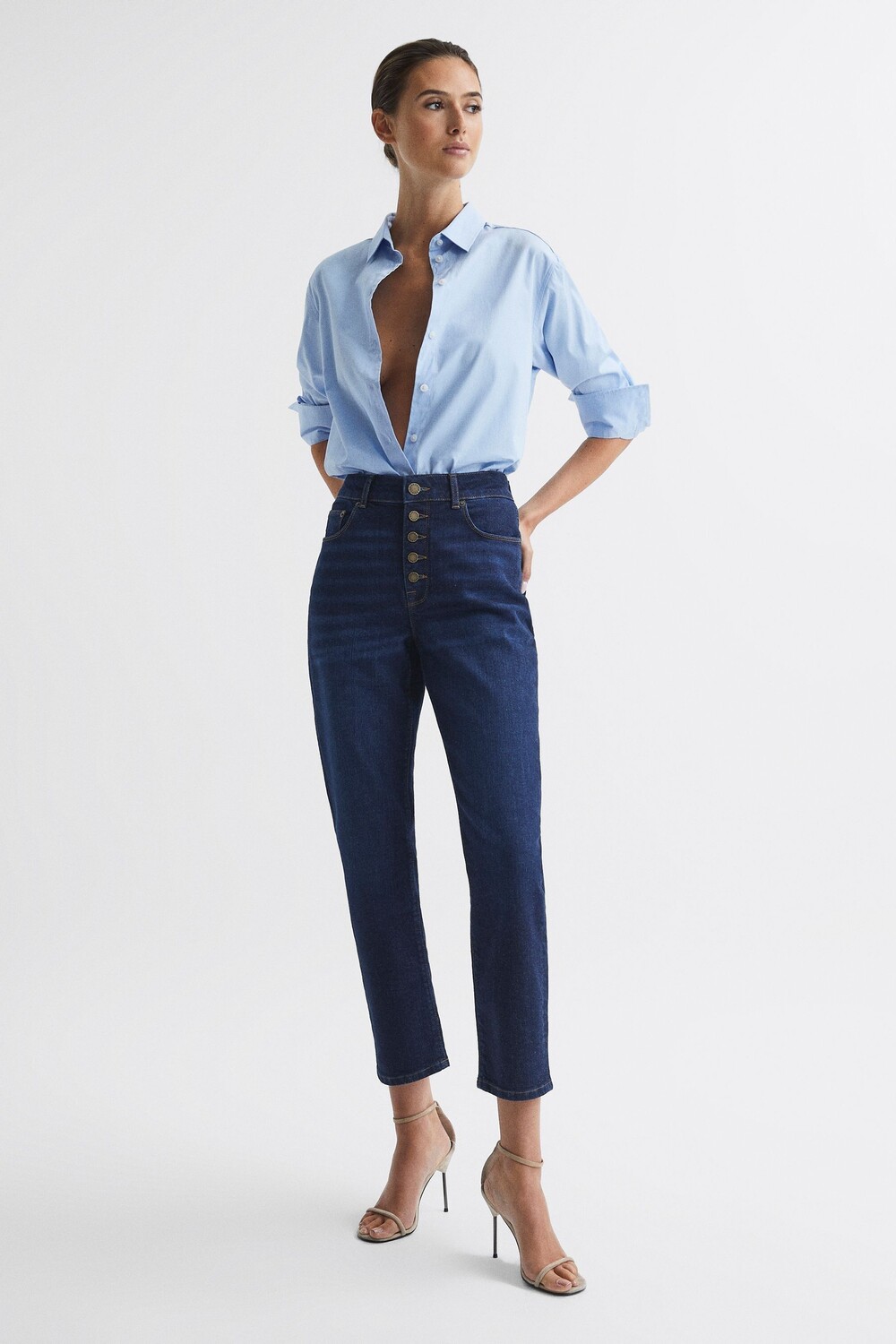 

Джинсы Bailey с завышенной талией Reiss, синий