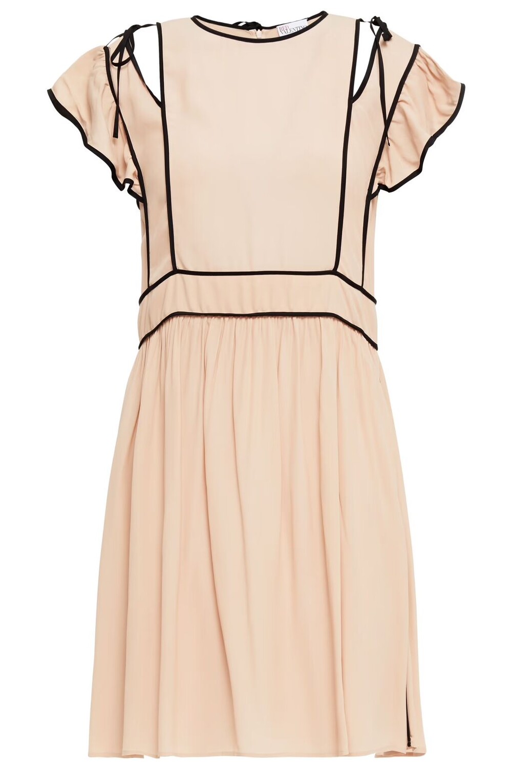 

Платье мини из крепа с вырезами и оборками Redvalentino, цвет Blush