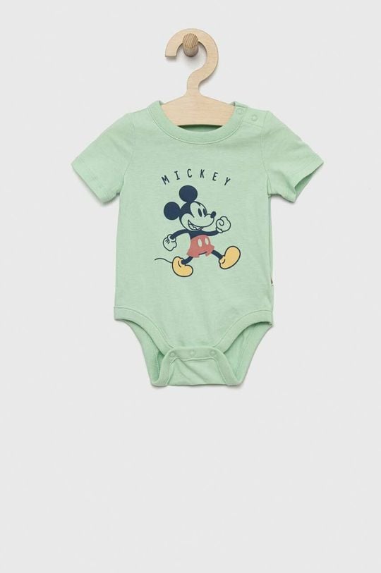 

Хлопковое боди Disney baby/axe Gap, зеленый