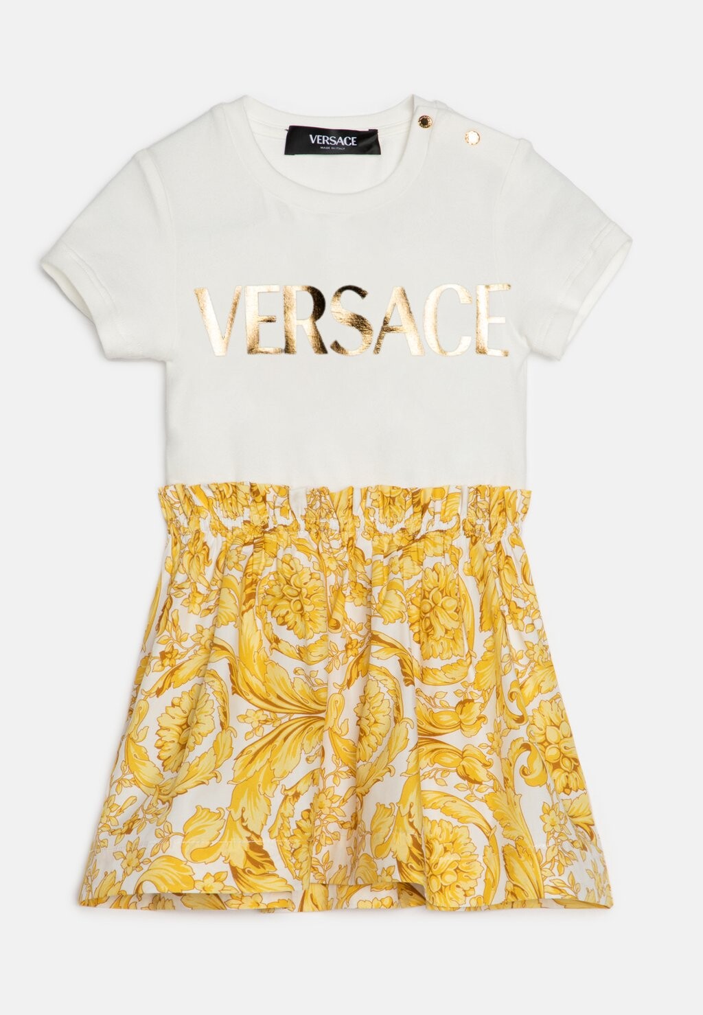 

Платье из джерси BABY DRESS BAROCCO LOGO Versace, цвет bianc/oro