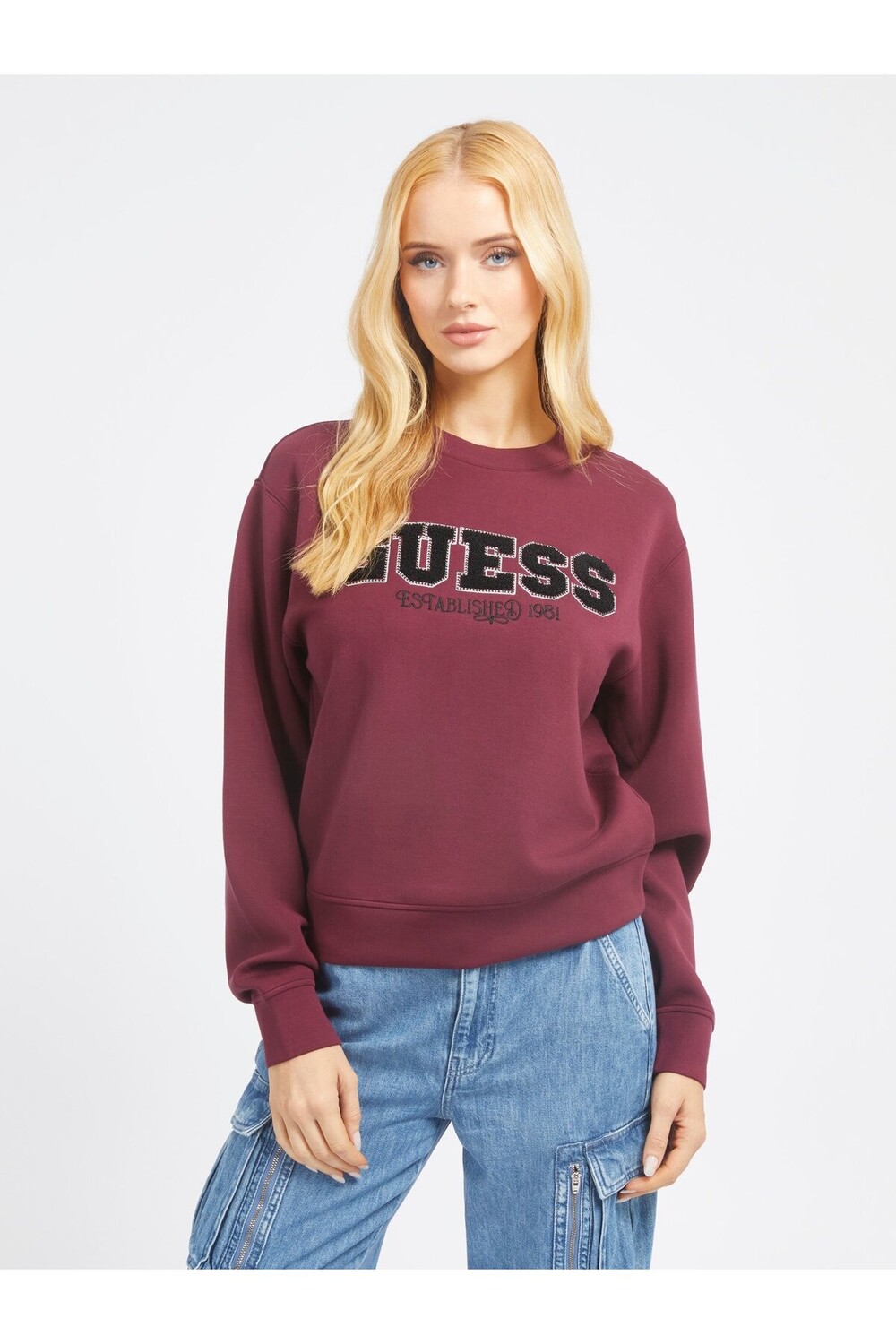 

Женская толстовка с аквалангом с украшением Guess, бордовый, Красный