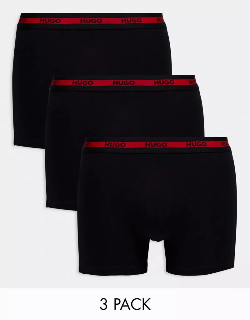 

Набор из трех черных боксеров HUGO Bodywear Hugo Red