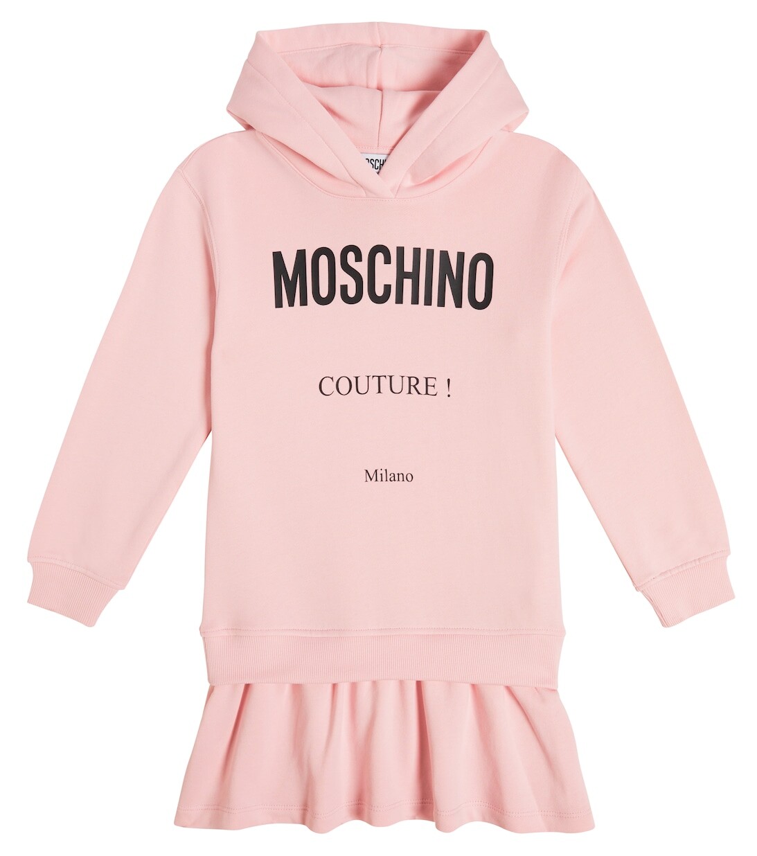 

Платье-толстовка из хлопкового джерси с логотипом Moschino, розовый