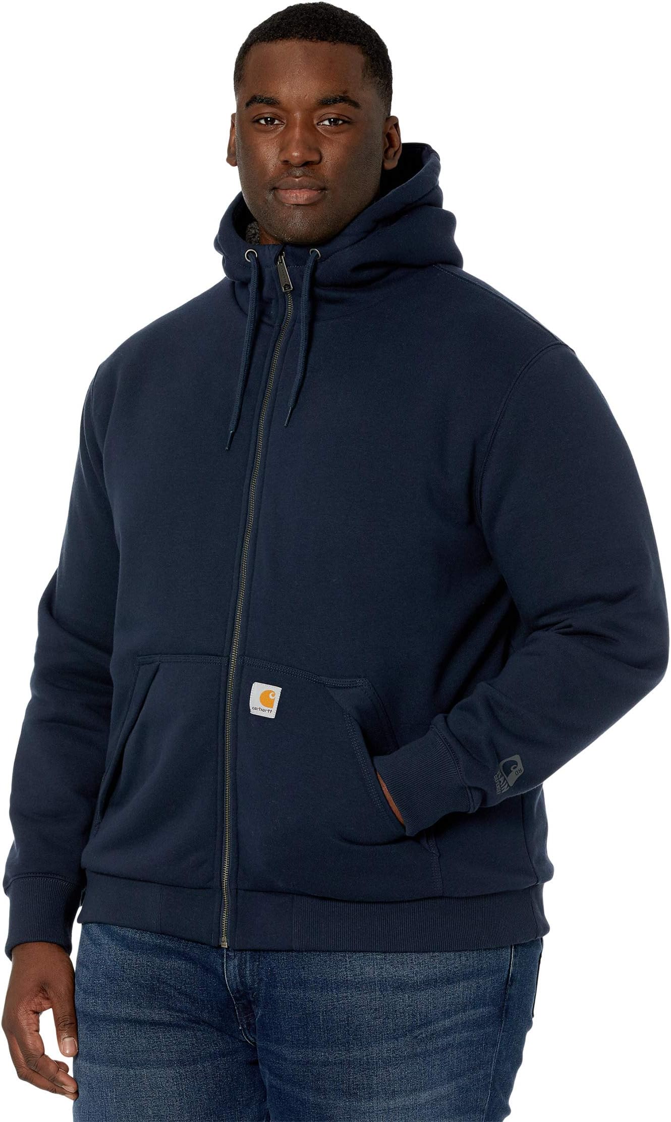 

Толстовка с капюшоном и молнией на подкладке из шерпы Rain Defender Rockland Carhartt, цвет New Navy