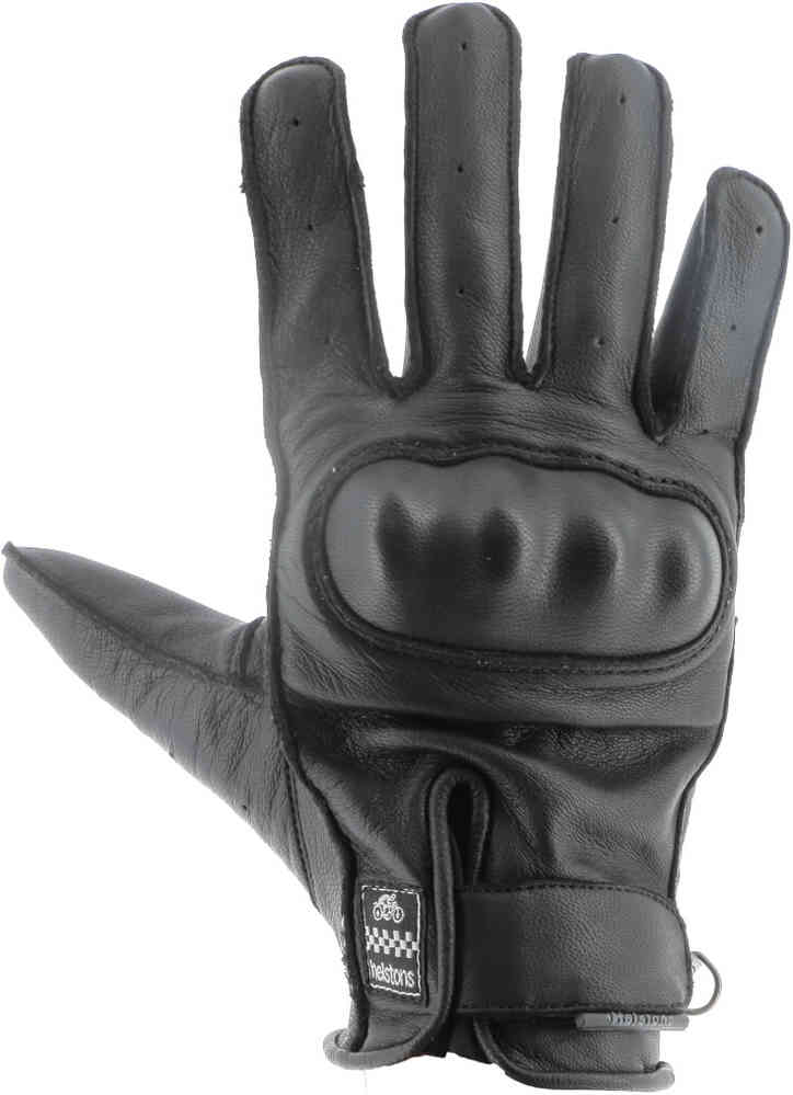 перфорированные мотоциклетные перчатки strada helstons коричневый Мотоциклетные перчатки Роко Helstons, черный/черный
