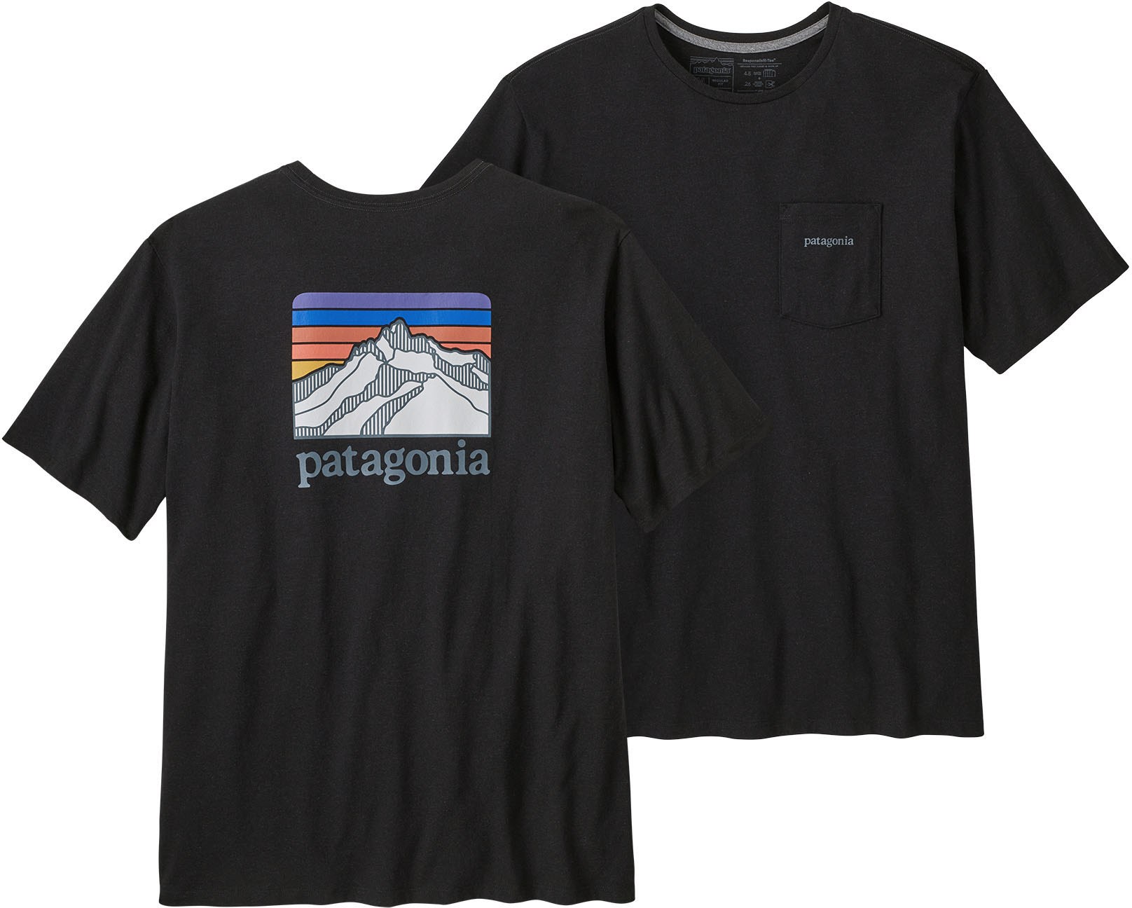 Футболка с логотипом Line Ridge Pocket Responsibili, мужская Patagonia, черный футболка с принтом pocket tee logo dockers цвет bridge smokestack heater
