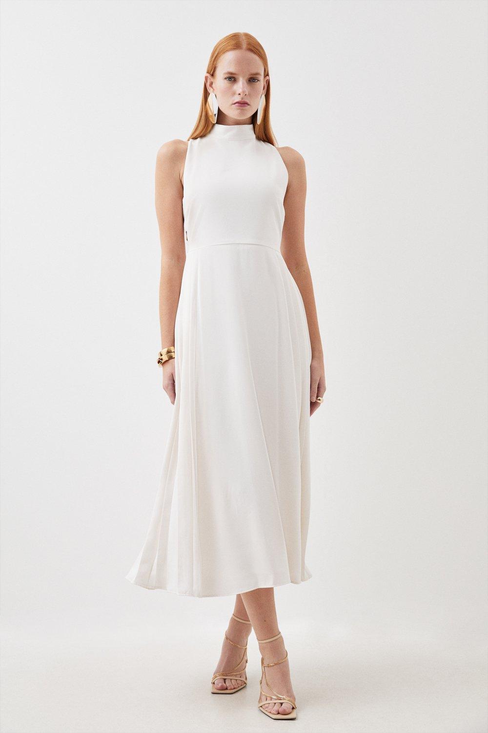 цена Мягкое индивидуальное платье мидакси со складками и вставками Petite Karen Millen, белый