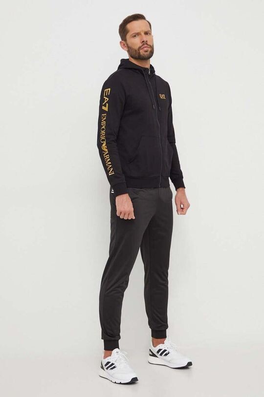 

Хлопковая толстовка EA7 Emporio Armani, черный