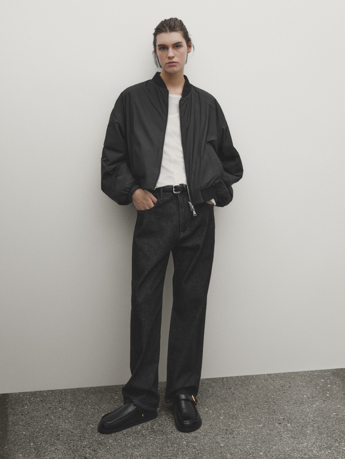 

Двусторонняя куртка-бомбер с сумочкой для маленьки Massimo Dutti, черный