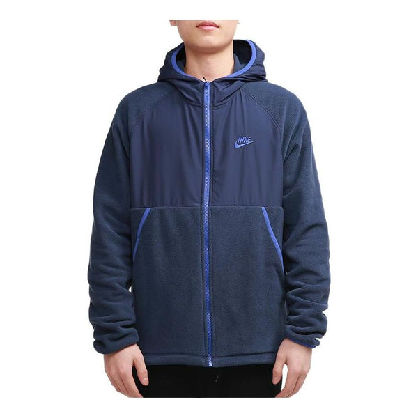 куртка nike fleece zipped hooded jacket white dv8183 072 белый Куртка Nike zipped hooded jacket 'Blue', синий