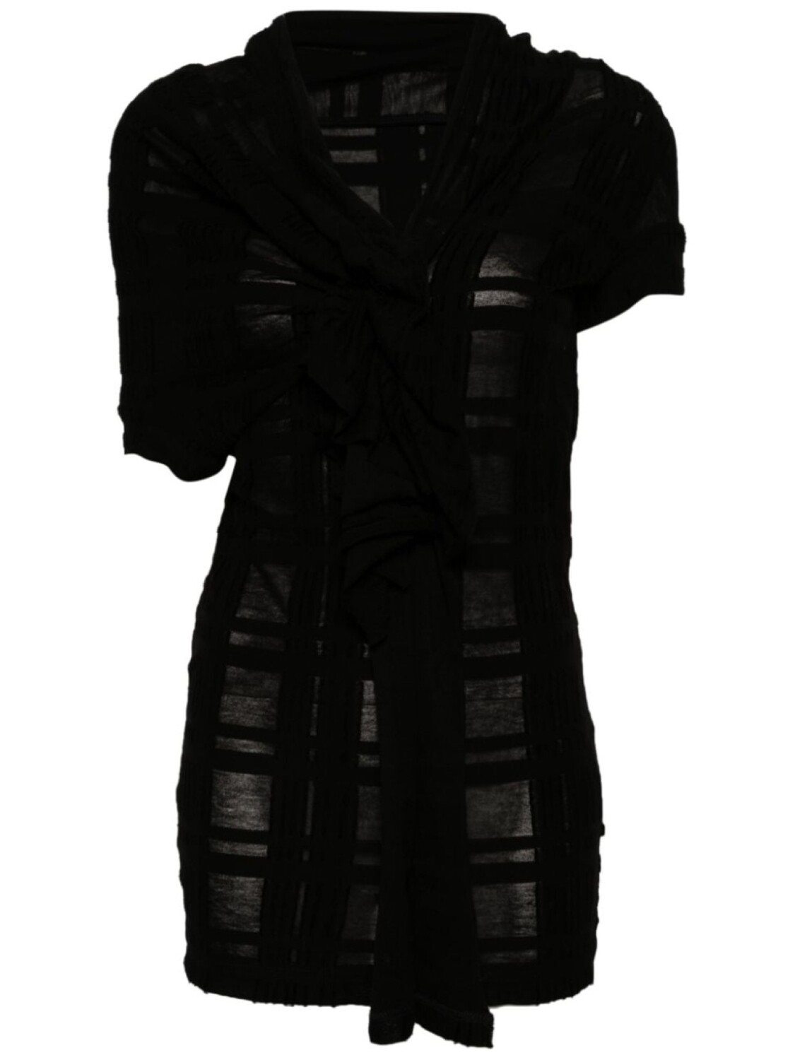

Асимметричный топ с коротким рукавом Yohji Yamamoto, черный