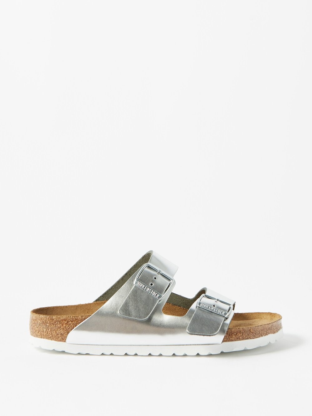 

Босоножки arizona из металлизированной кожи Birkenstock, серебряный