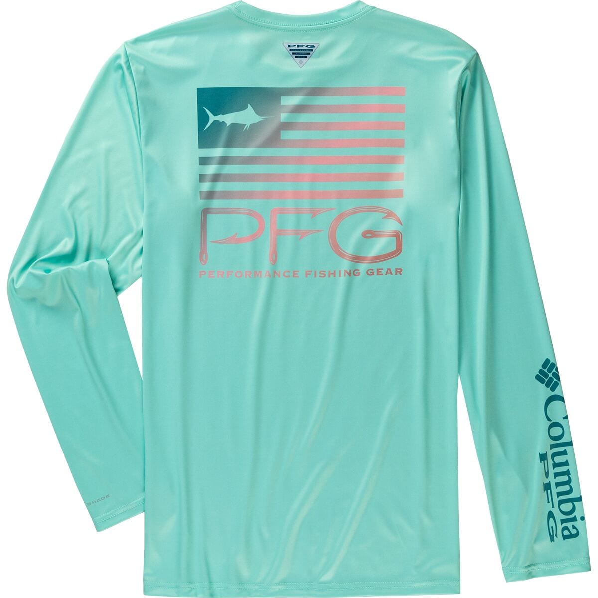 Рубашка с длинными рукавами terminal tackle pfg fish star Columbia, цвет gulf stream/canyon blue marlin gradient сумка для катушек tackle fish m 18х15 5х14см
