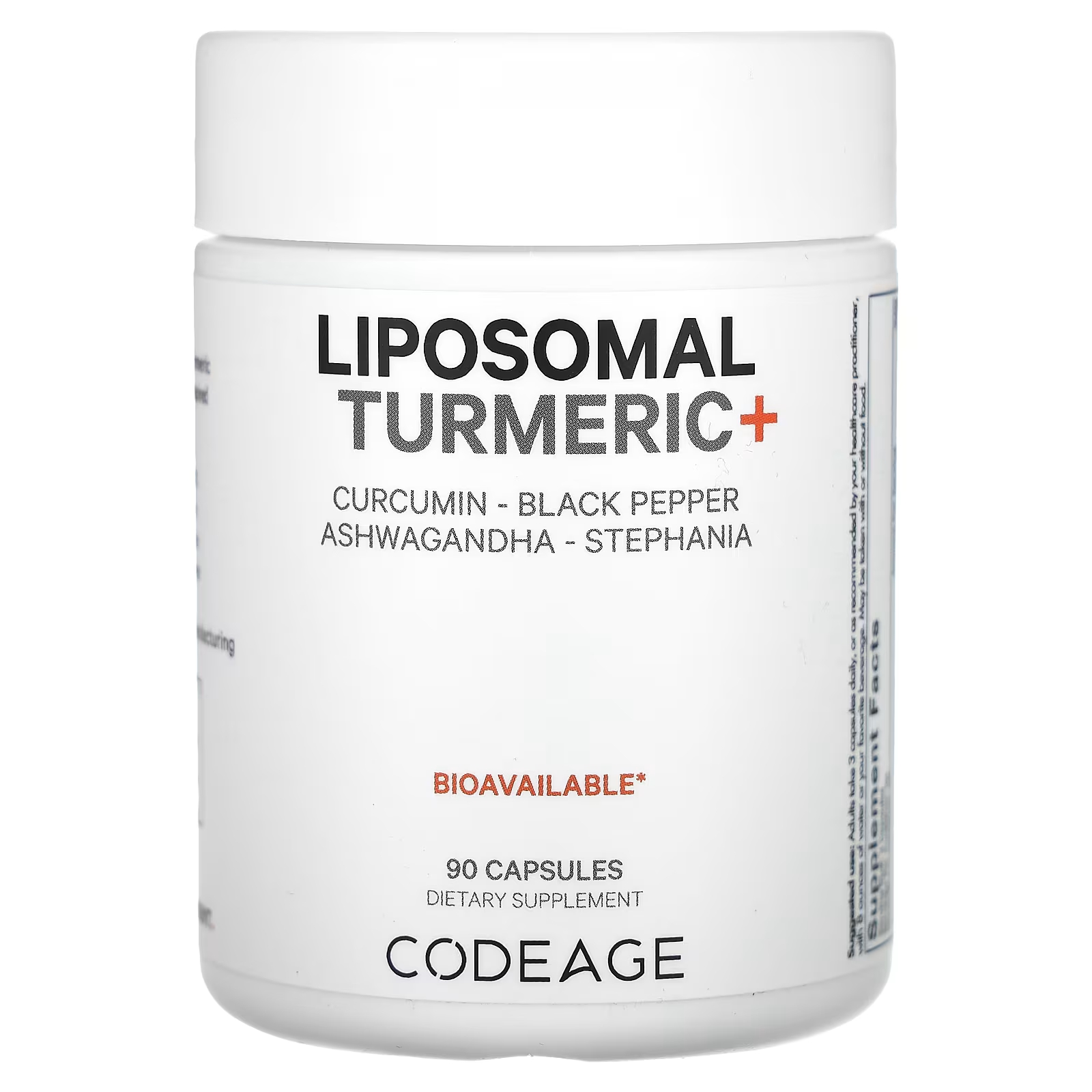 Codeage Липосомальная куркума+ 90 капсул codeage liposomal ферментированная куркума 90 капсул